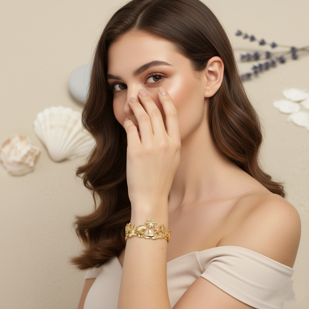 Shell Tree Palm Bracelet