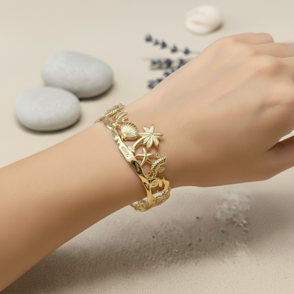 Shell Tree Palm Bracelet