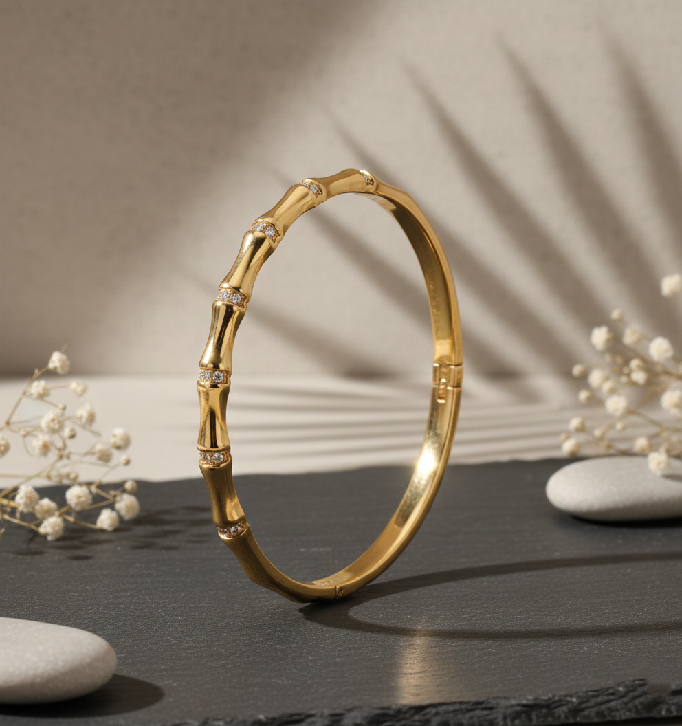 Zircon Gold Bangle