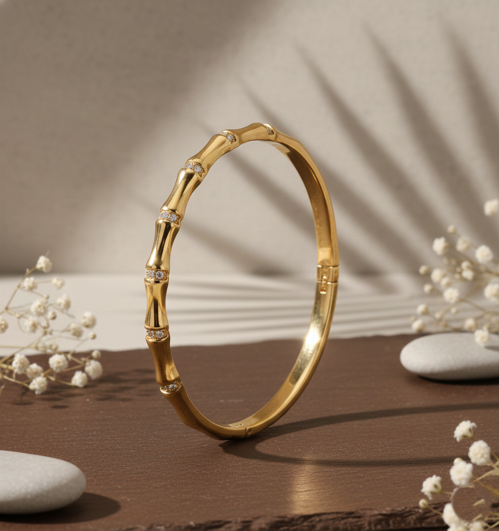 Zircon Gold Bangle