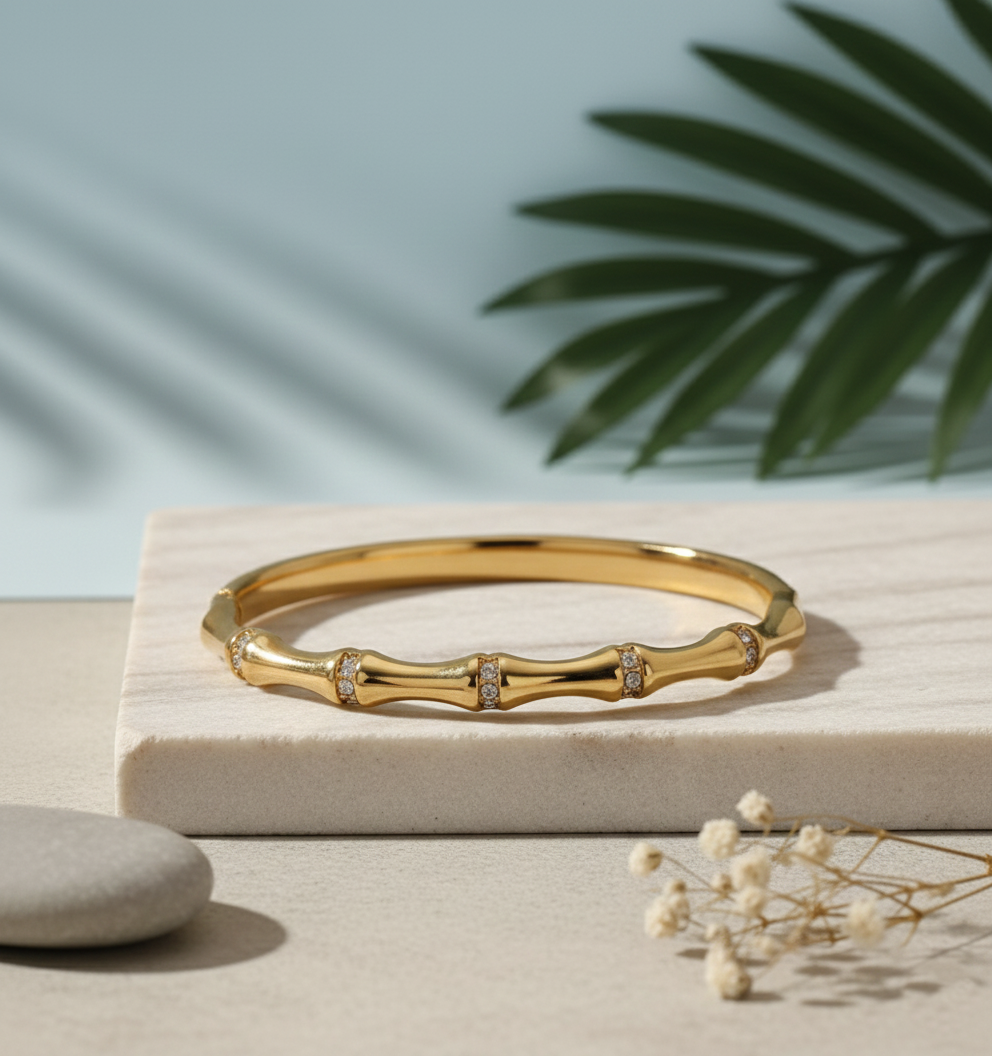 Zircon Gold Bangle