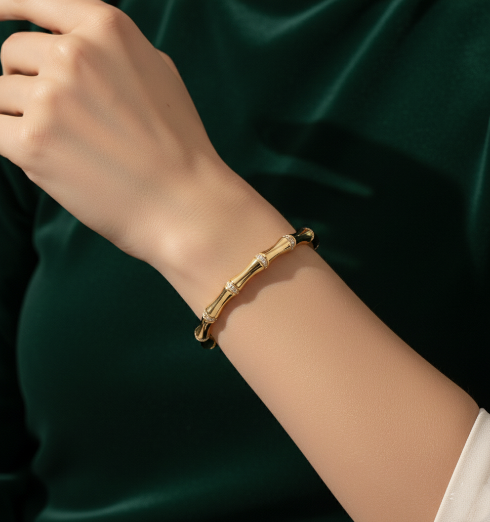 Zircon Gold Bangle